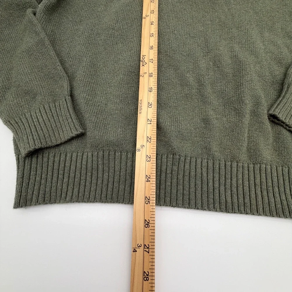 Polo Ralph Lauren Mens‎ Quarter Zip Sweater Olive Green Cotton Size XL